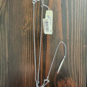 Vintage Lucky Brand Silver Lariat Necklace